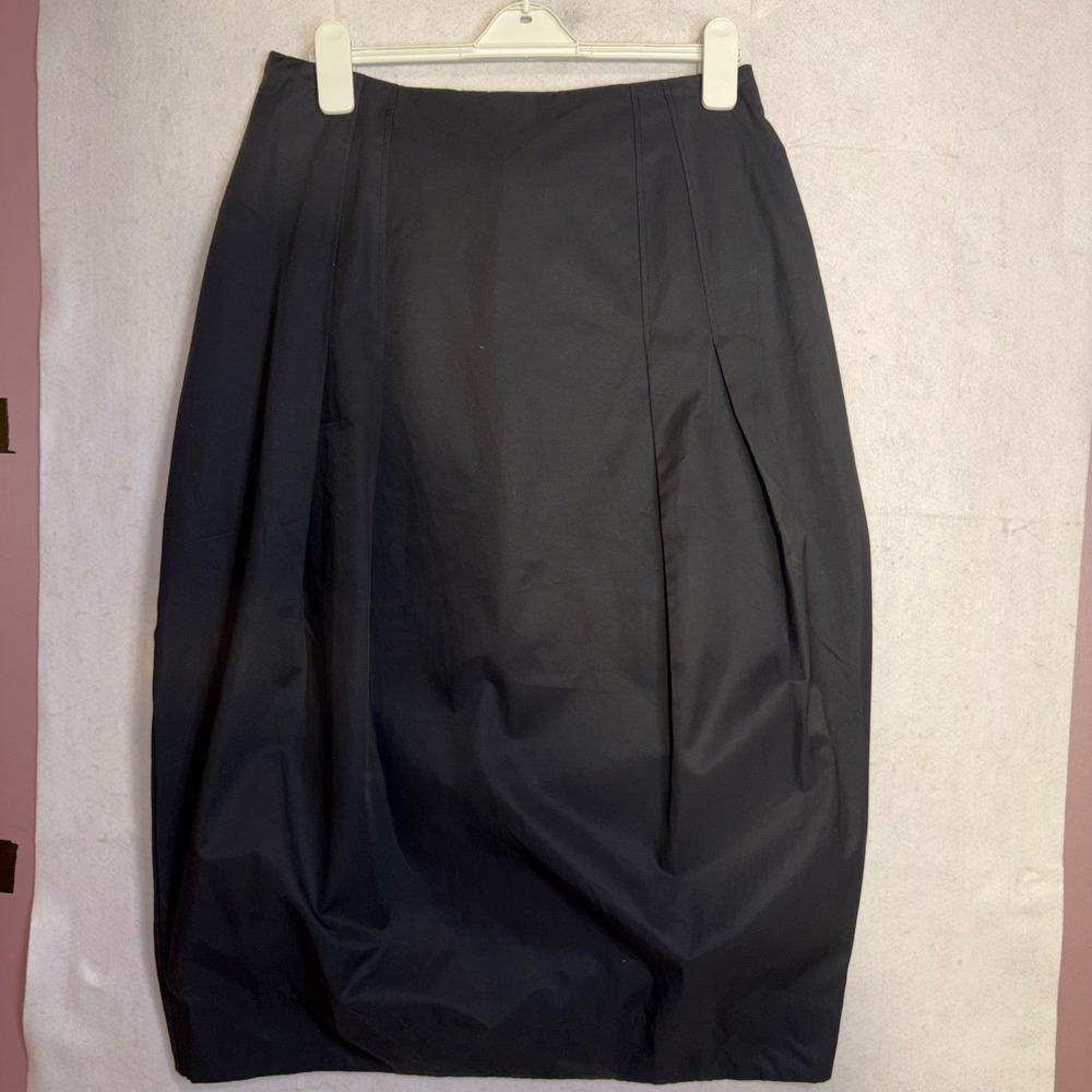 Maeve Anthropologie Black Oversized Bow structured pencil Midi Skirt Size 14 NWT - Picture 6 of 11